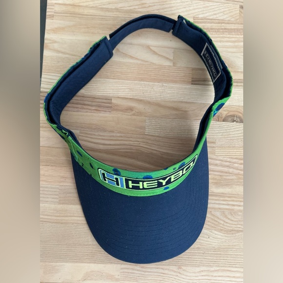 Heybo Outdoors Visor Hat NWOT Green and Blue Adjustable Velcro Back - Picture 3 of 6